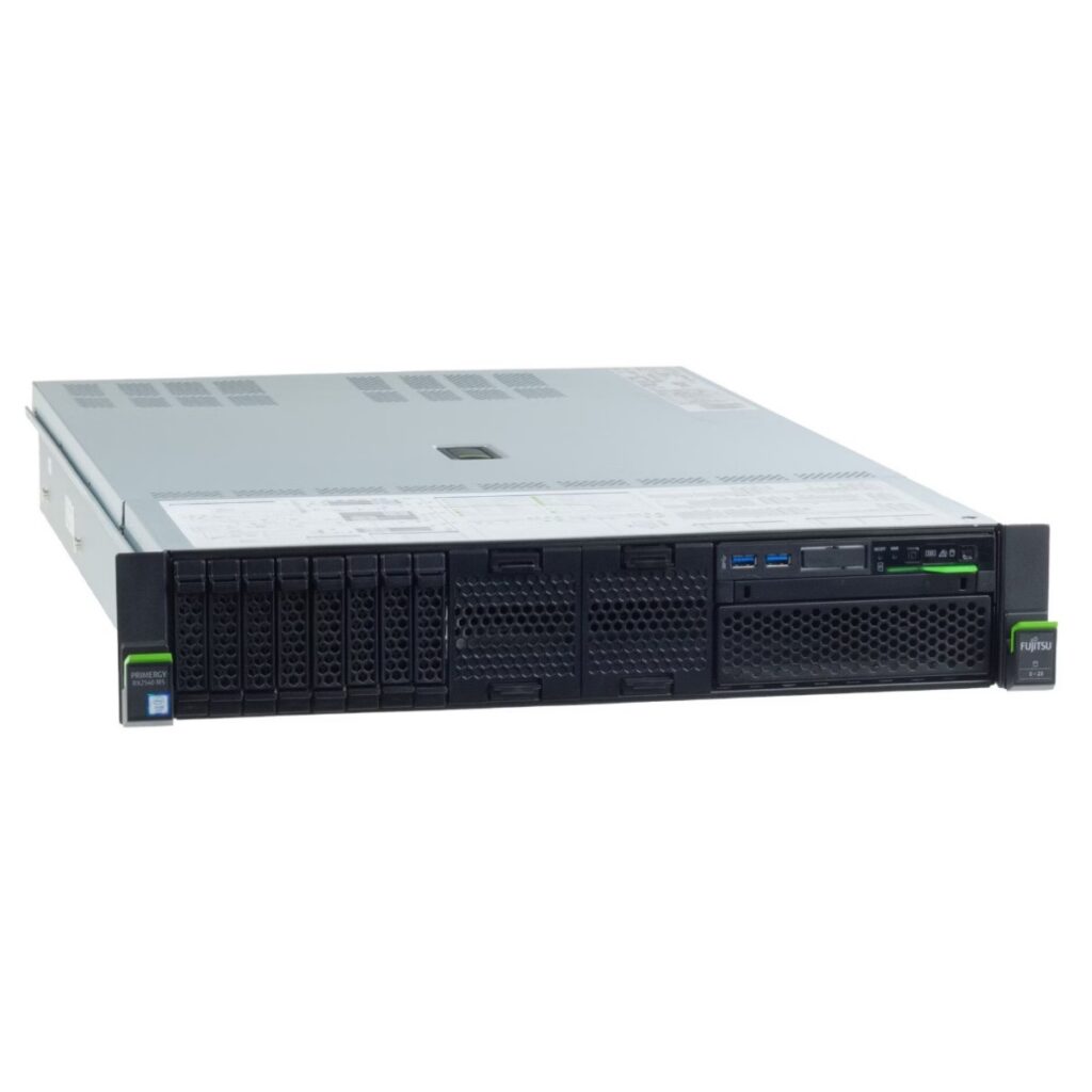 Servidor en rack 2U Fujitsu Primergy RX2540 M5 frontal con 8 bahias SFF